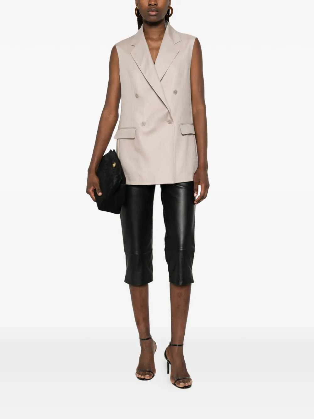 Tagliatore Gilet met dubbele rij knopen Beige
