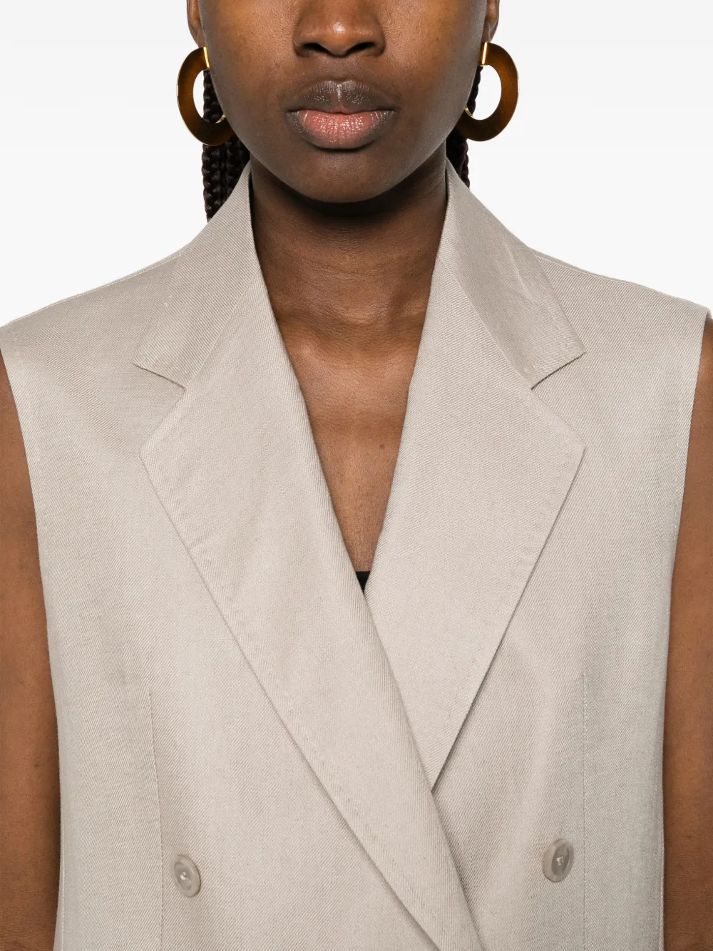 Tagliatore Gilet met dubbele rij knopen Beige