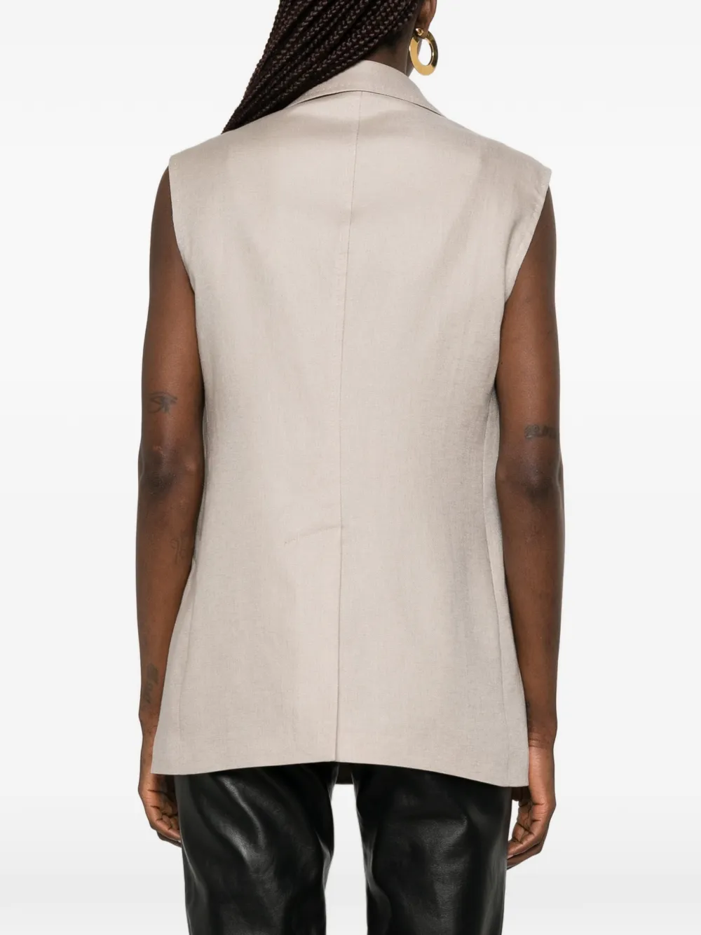 Tagliatore Gilet met dubbele rij knopen Beige