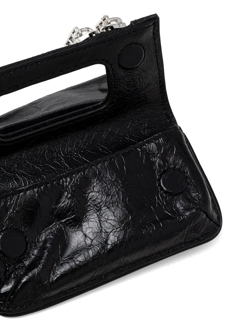 Zadig&Voltaire Le Nano sleutelhanger van gekreukt leer Zwart