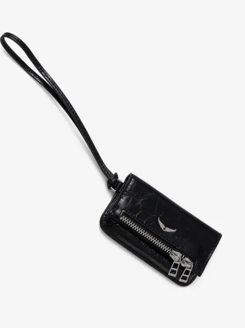 Zadig&Voltaire Le Nano crinkled-leather keyring