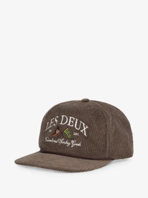 Les Deux Ivy logo-embroidered corduroy cap