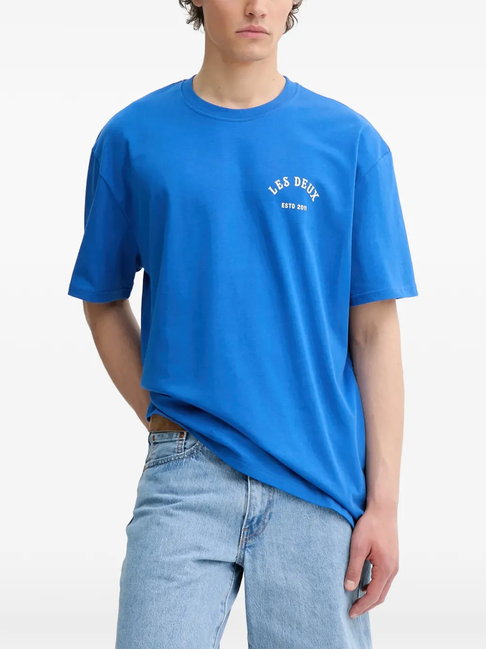 Les Deux logo-print crew-neck T-shirt