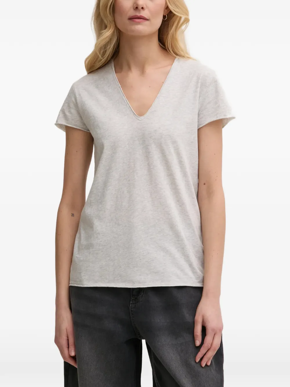 Zadig&Voltaire T-shirt con scollo a V - Grigio