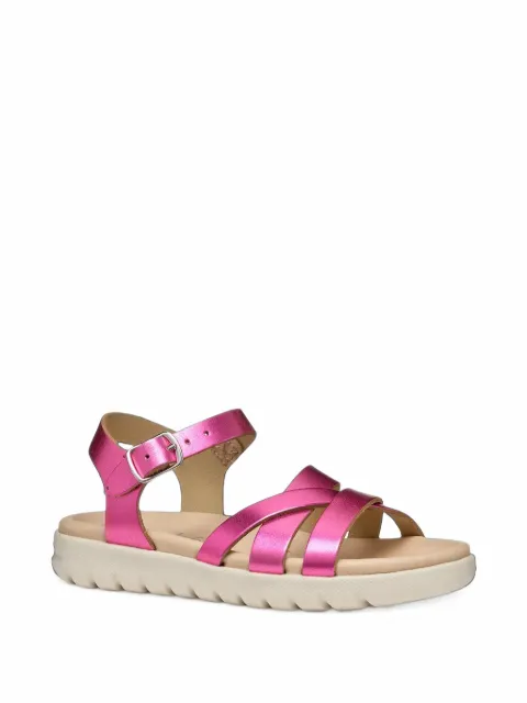 Geox Kids metallic crossover-strap sandals