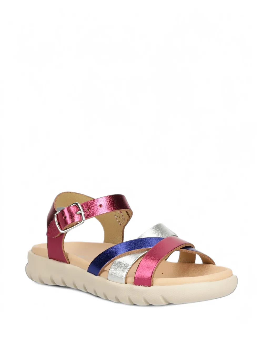 Geox Kids metallic crossover-strap sandals - Rosa