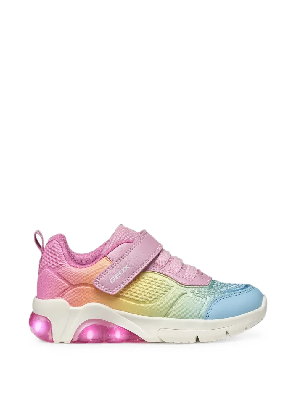 Geox Kids touch-strap mesh-panel sneakers Roze