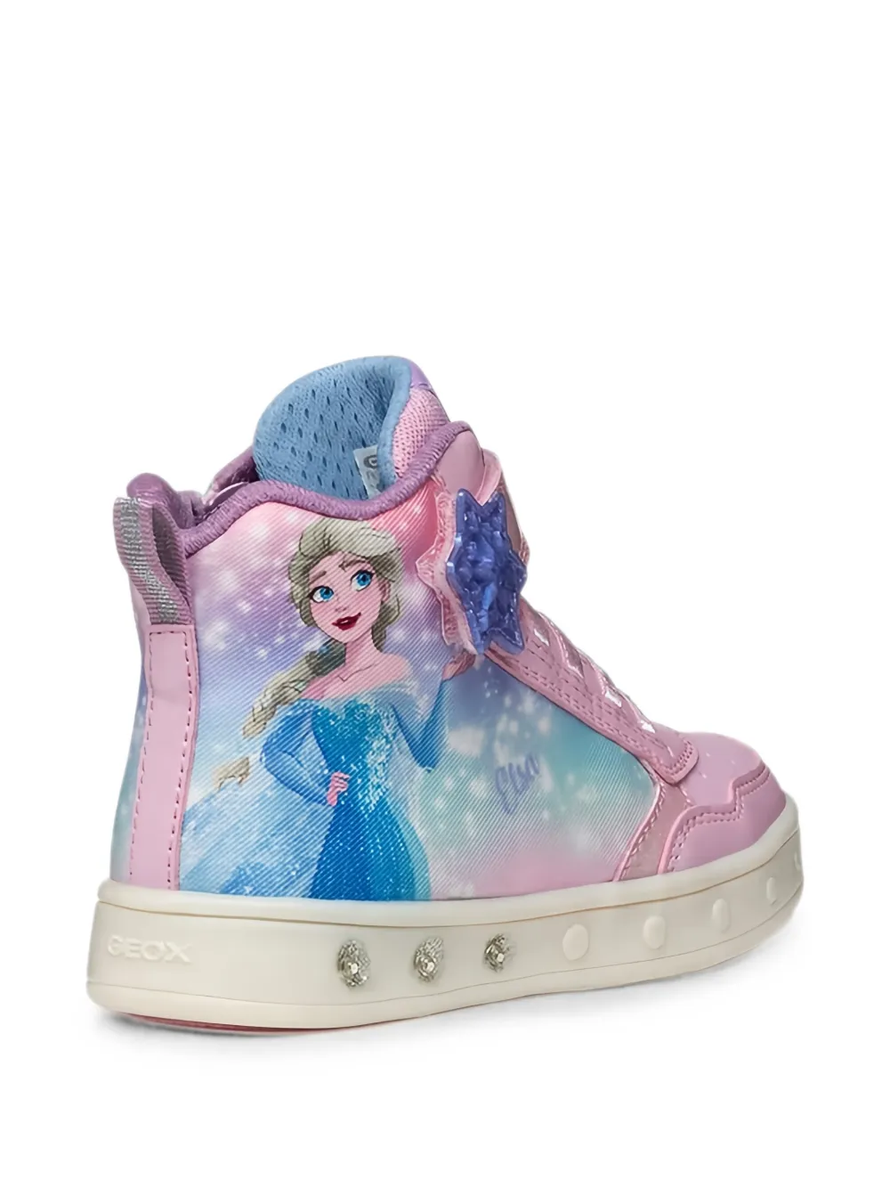 Geox Kids character-print touch-strap sneakers Roze
