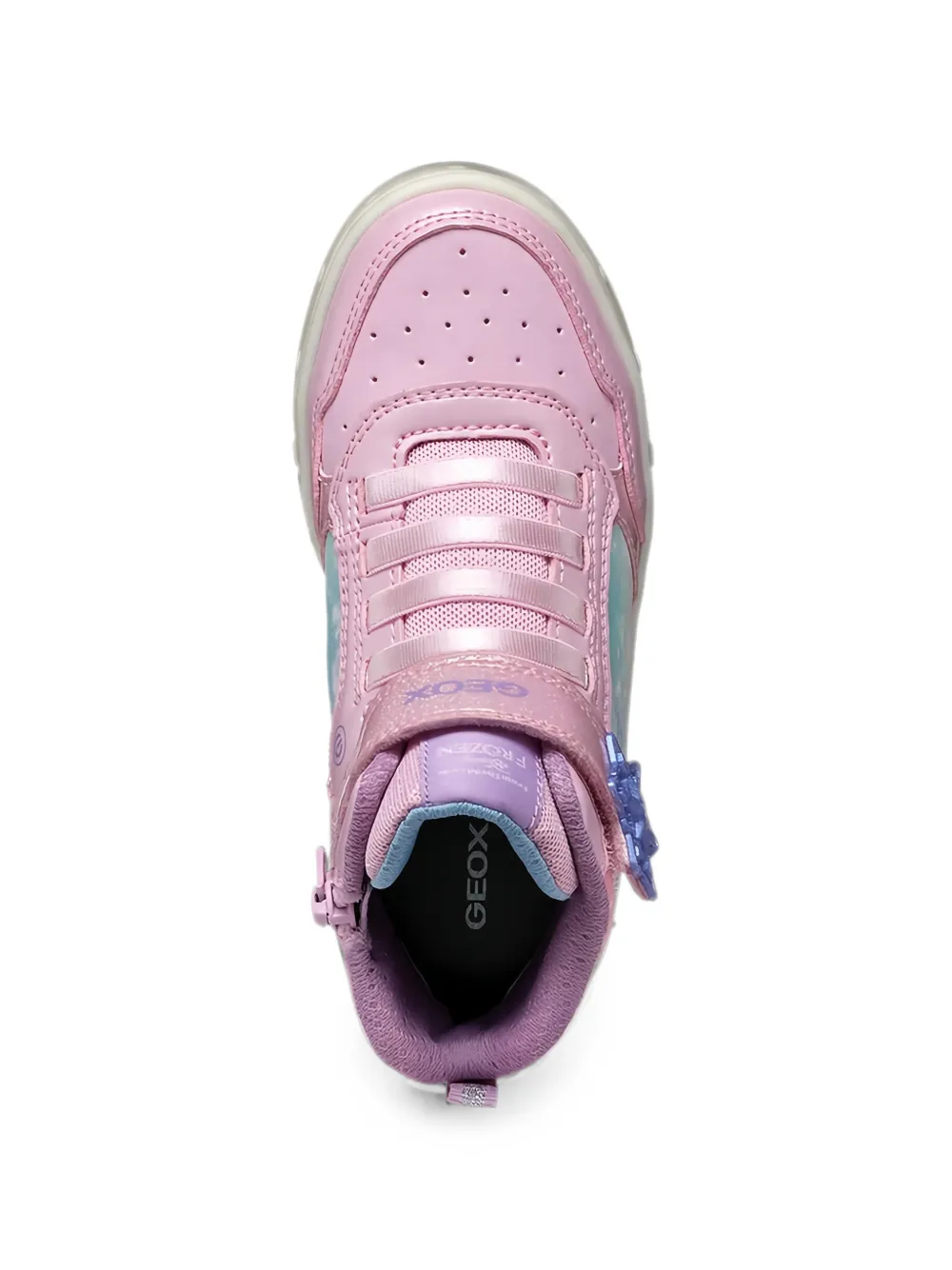 Geox Kids character-print touch-strap sneakers Roze