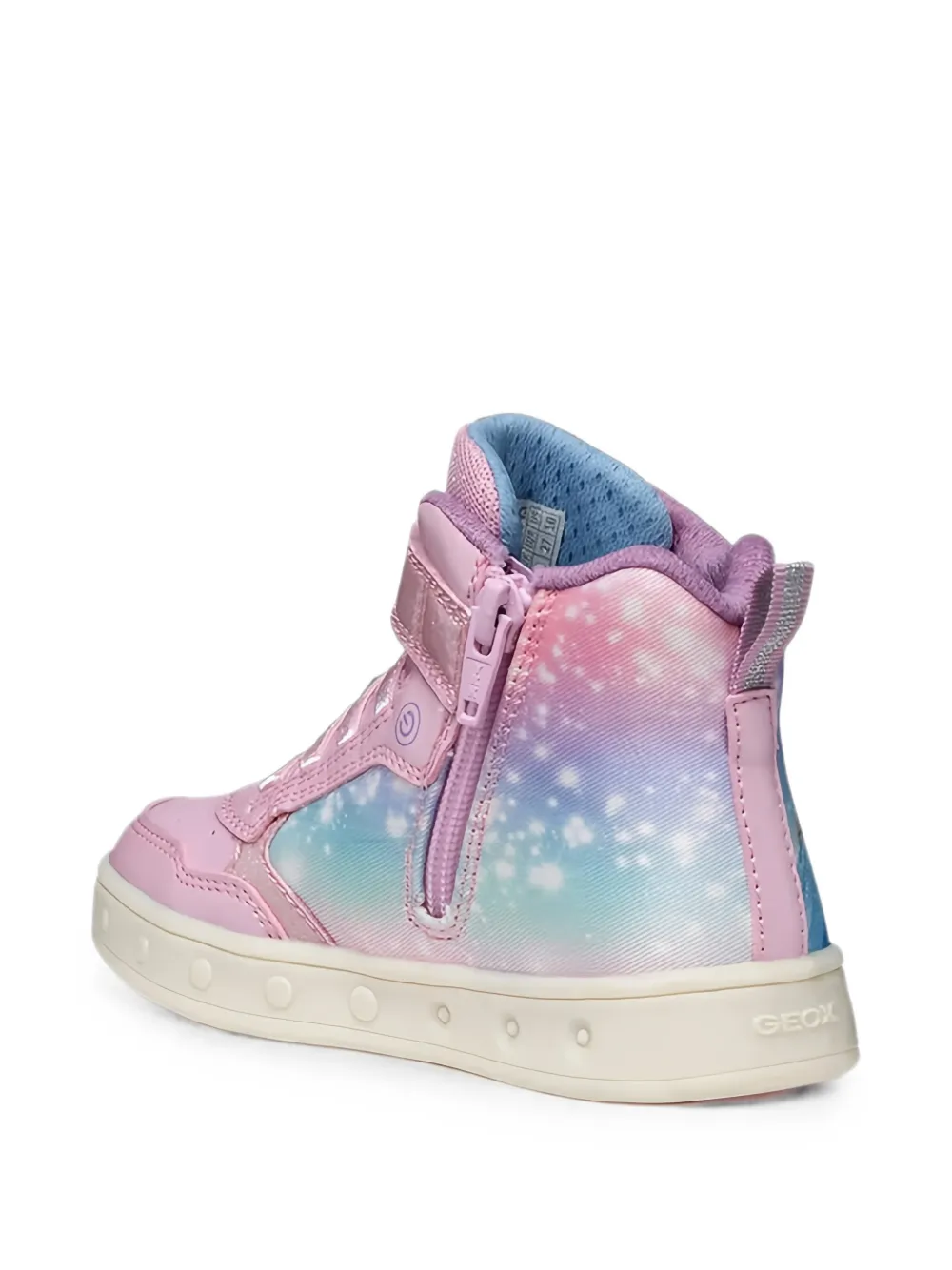 Geox Kids character-print touch-strap sneakers Roze