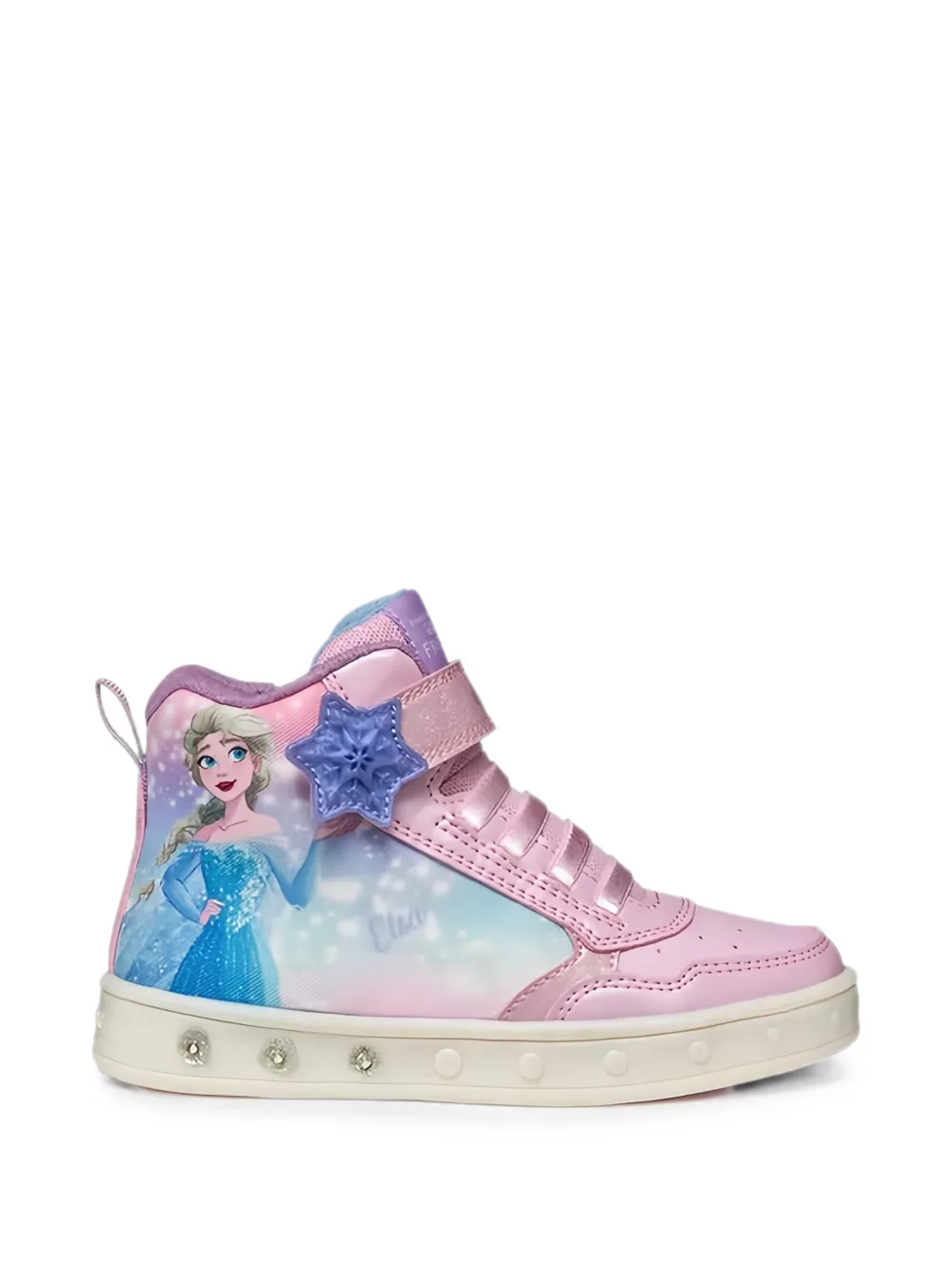 Geox Kids character-print touch-strap sneakers Roze