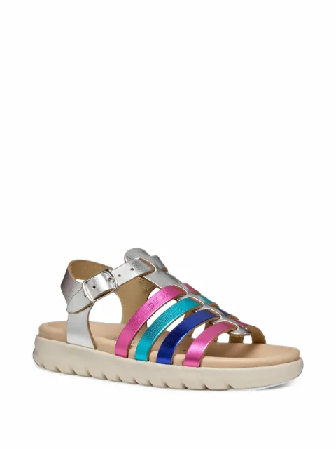 Geox Kids metallic cage sandals