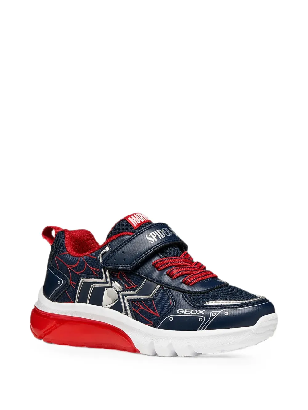 Geox Kids x Warner Bros. Spider- Ciberdron touch-strap low-top sneakers Blauw
