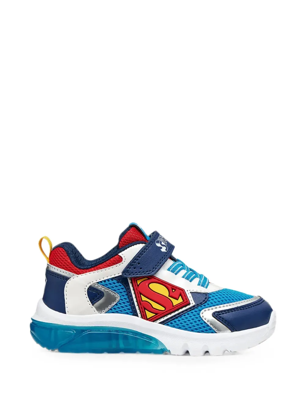 Geox Kids x Warner Bros. Superman Ciberdron light-up low-top sneakers Blauw