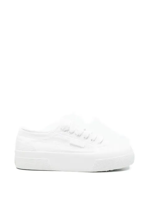 Superga floral-embroidered lace-up sneakers