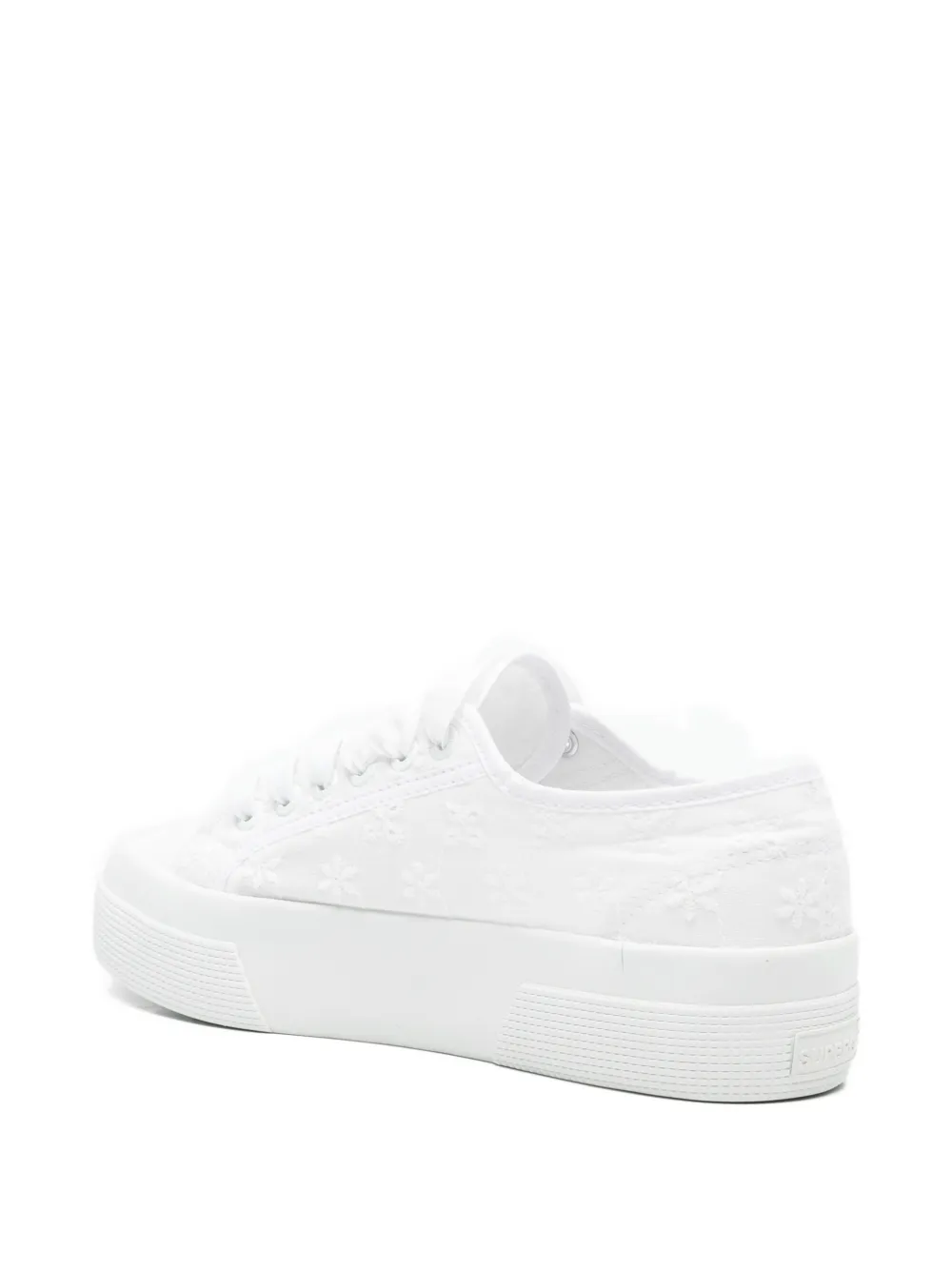 Superga Sneakers met geborduurde bloemen Wit