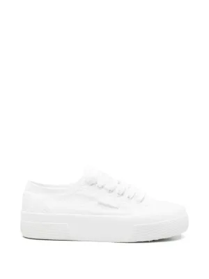 MSGM logo-detail Leather Sneakers | White | FARFETCH