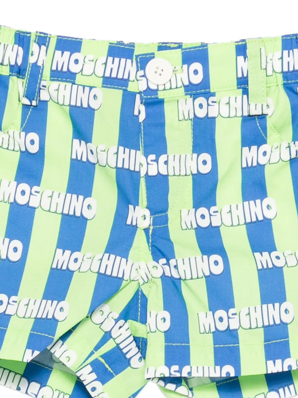 Moschino Kids Gestreepte shorts met logo Blauw