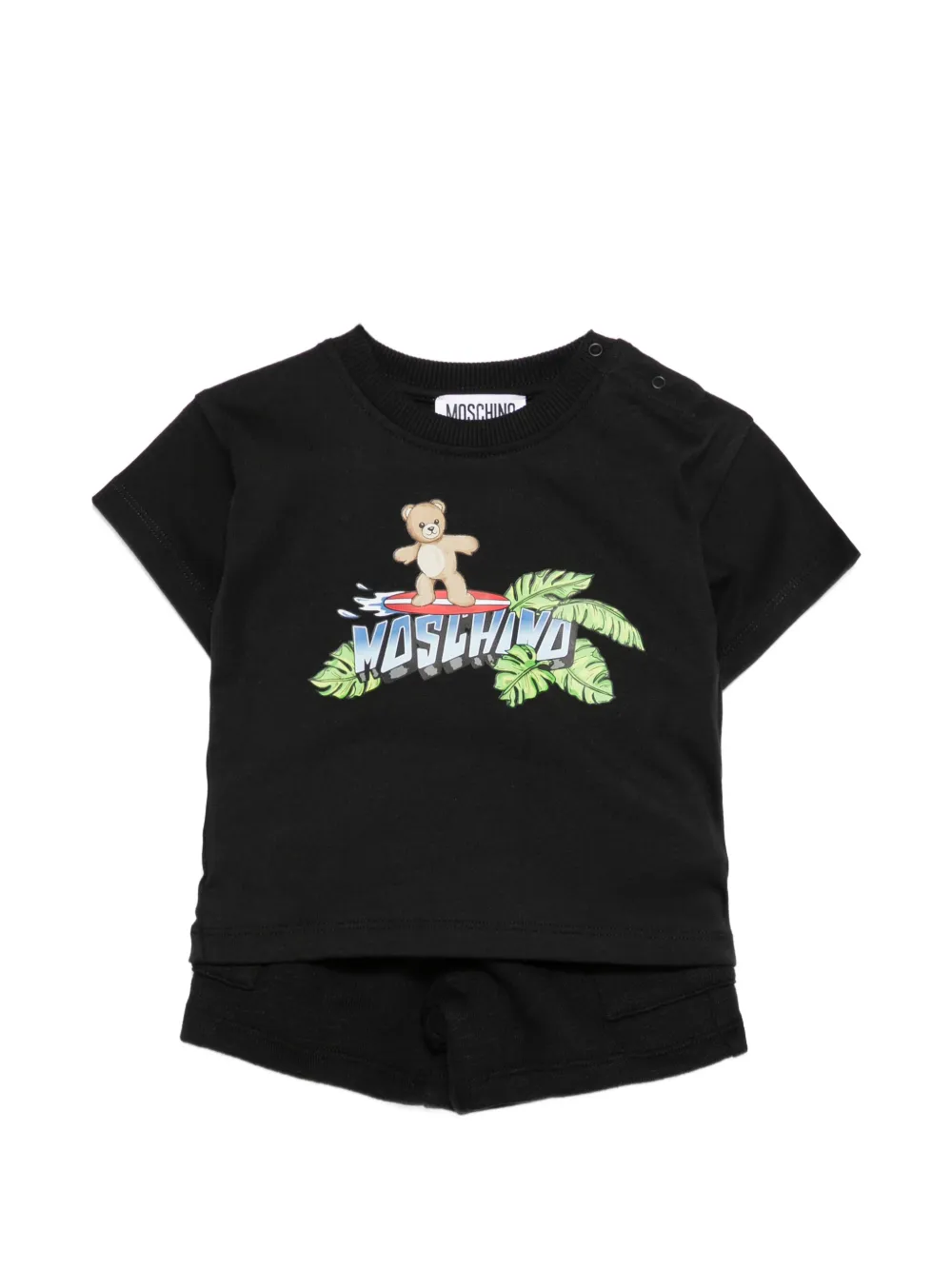 Moschino Kids teddy-print T-shirt and shorts set - Nero
