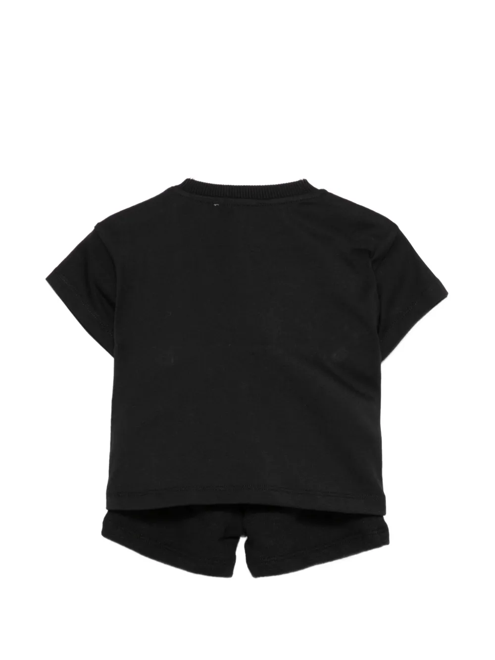Moschino Kids T-shirt en shorts met teddybeerprint Zwart