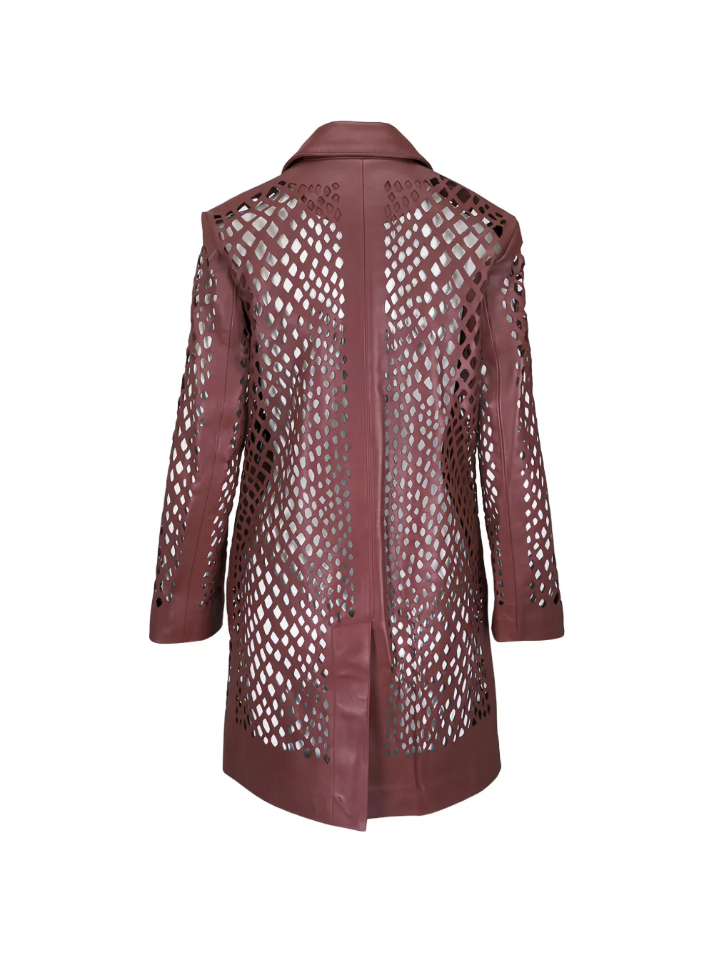  Twp Edinburgh Openwork Leather Jacket - Brown 