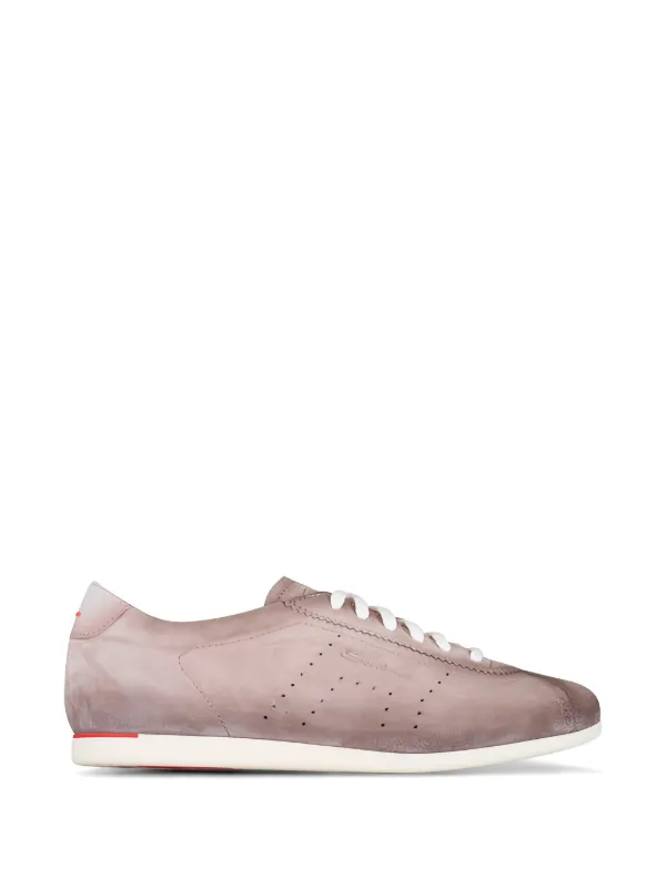Santoni Yorker Suede Lace-up Sneakers in Brown