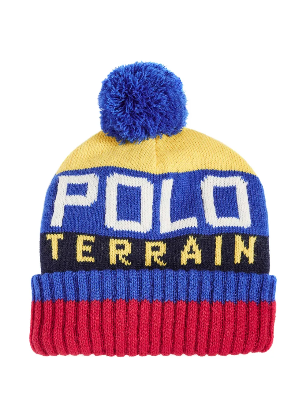 Polo Ralph Lauren Terrain striped pom-pom beanie hat - Giallo