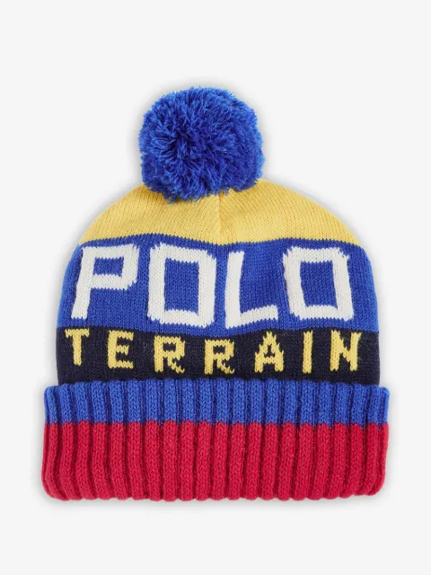 Polo Ralph Lauren gorro Terrain con pompones a rayas