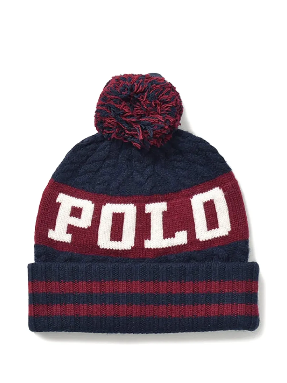 Polo Ralph Lauren cable-knit pom-pom beanie hat - Blu
