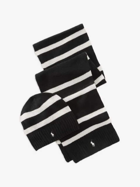 Polo Ralph Lauren striped scarf and beanie hat set
