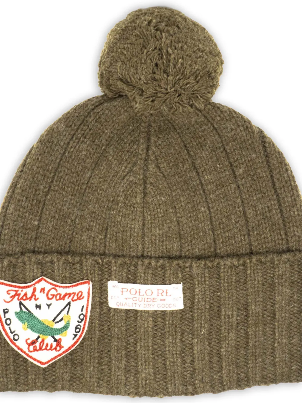 Polo Ralph Lauren Expedition geribbelde muts met pompon Groen