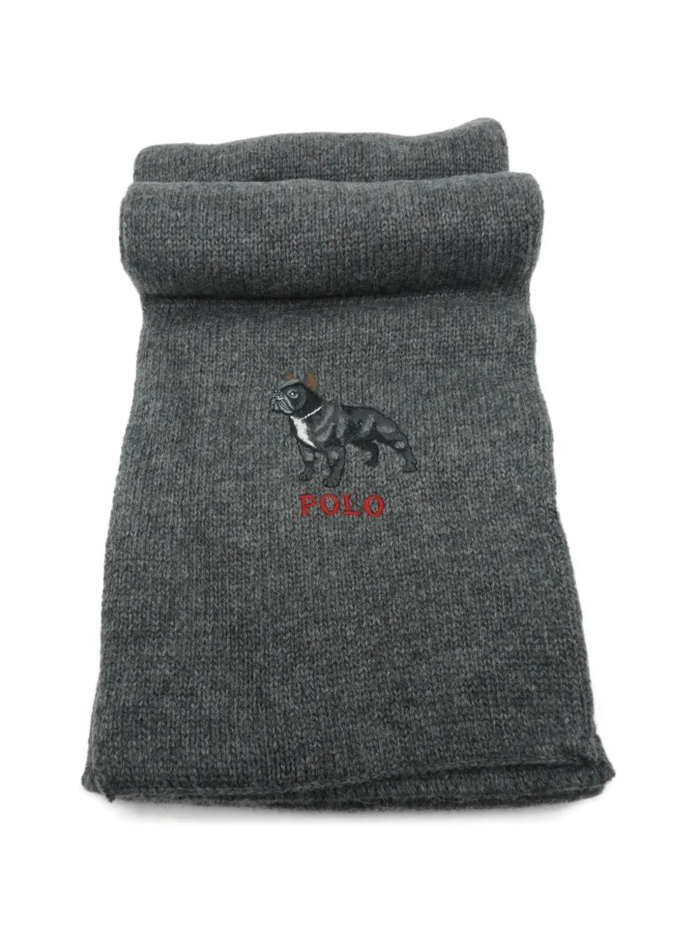 Polo Ralph Lauren bulldog embroidered scarf - Grigio