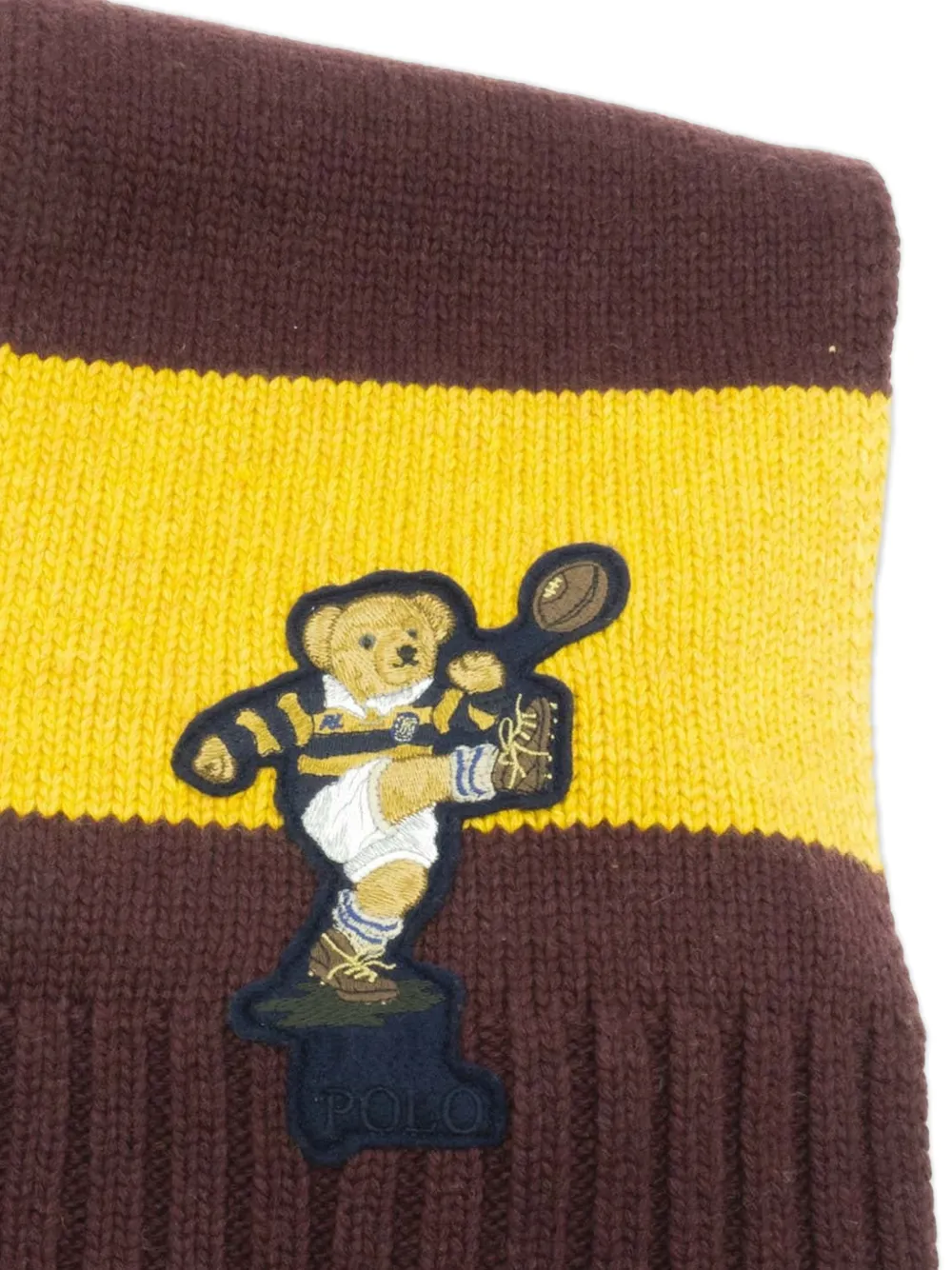 Polo Ralph Lauren Rugby Polo Bear sjaal met colourblocking Bruin