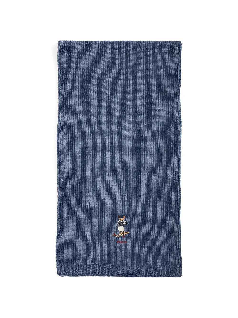 Polo Ralph Lauren ribbed Polo Bear scarf - Blu