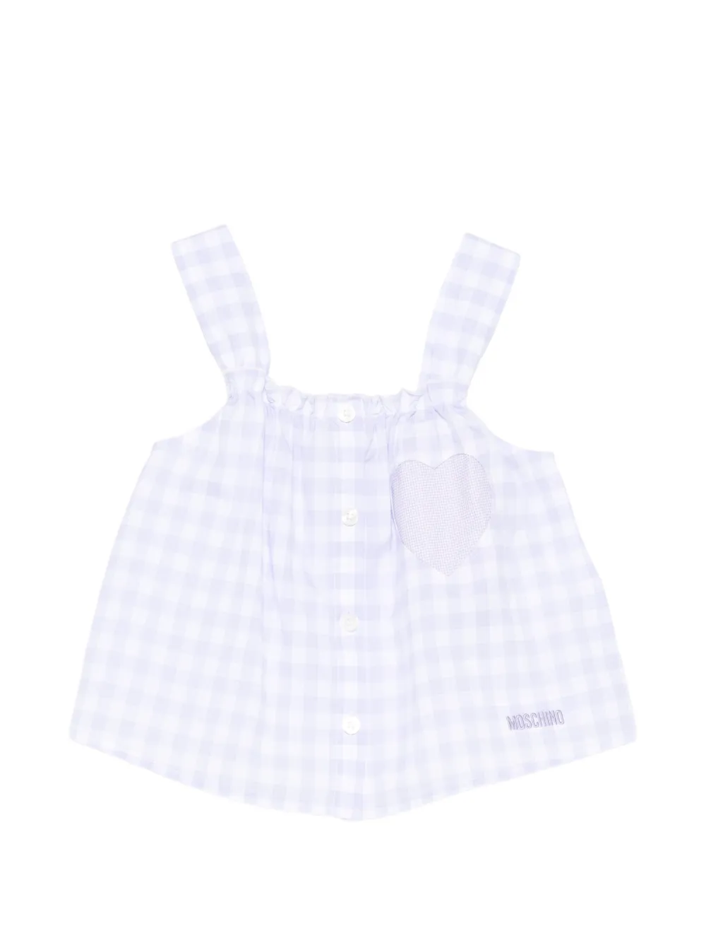 Moschino Kids heart-detail checked top - Viola