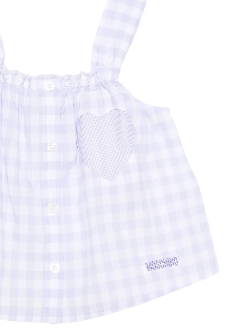 Moschino Kids Geruite top met hartdetail Paars