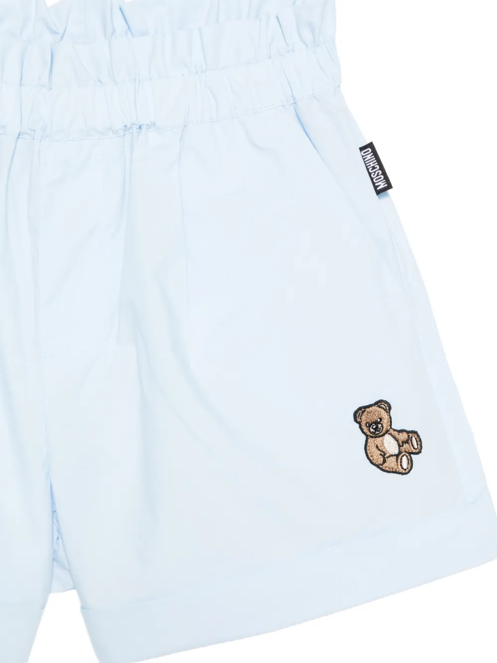  Moschino Kids Elasticated Embroidered Shorts - Blue 