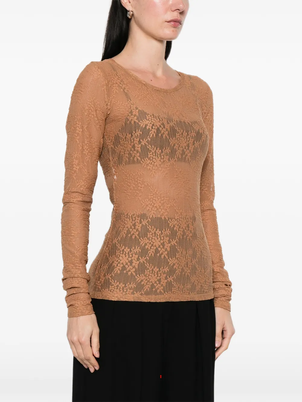  Imperial Lace Long-sleeve Top - Neutrals 