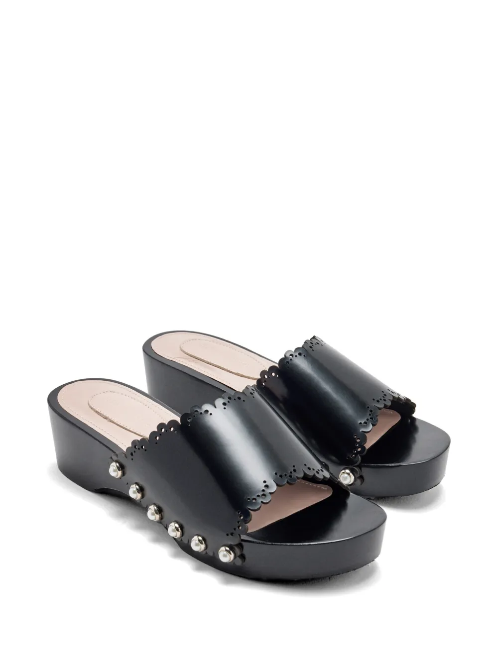 Simone Rocha Gewelfde sandalen met parel Zwart