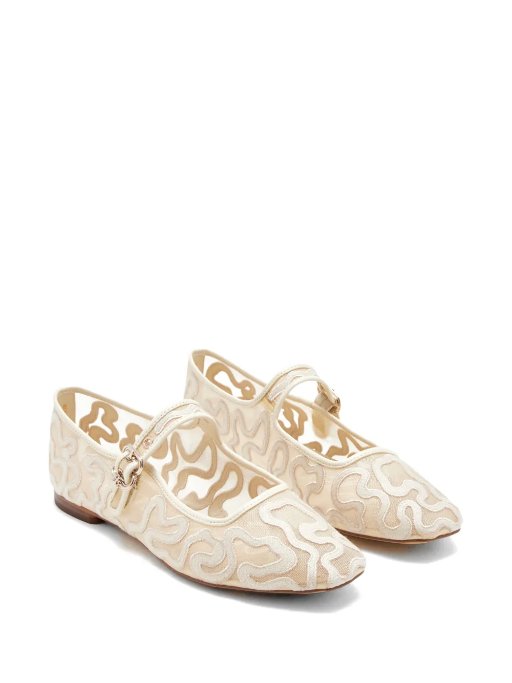 Sam Edelman Michaela ballerina's met geborduurde gesp Beige
