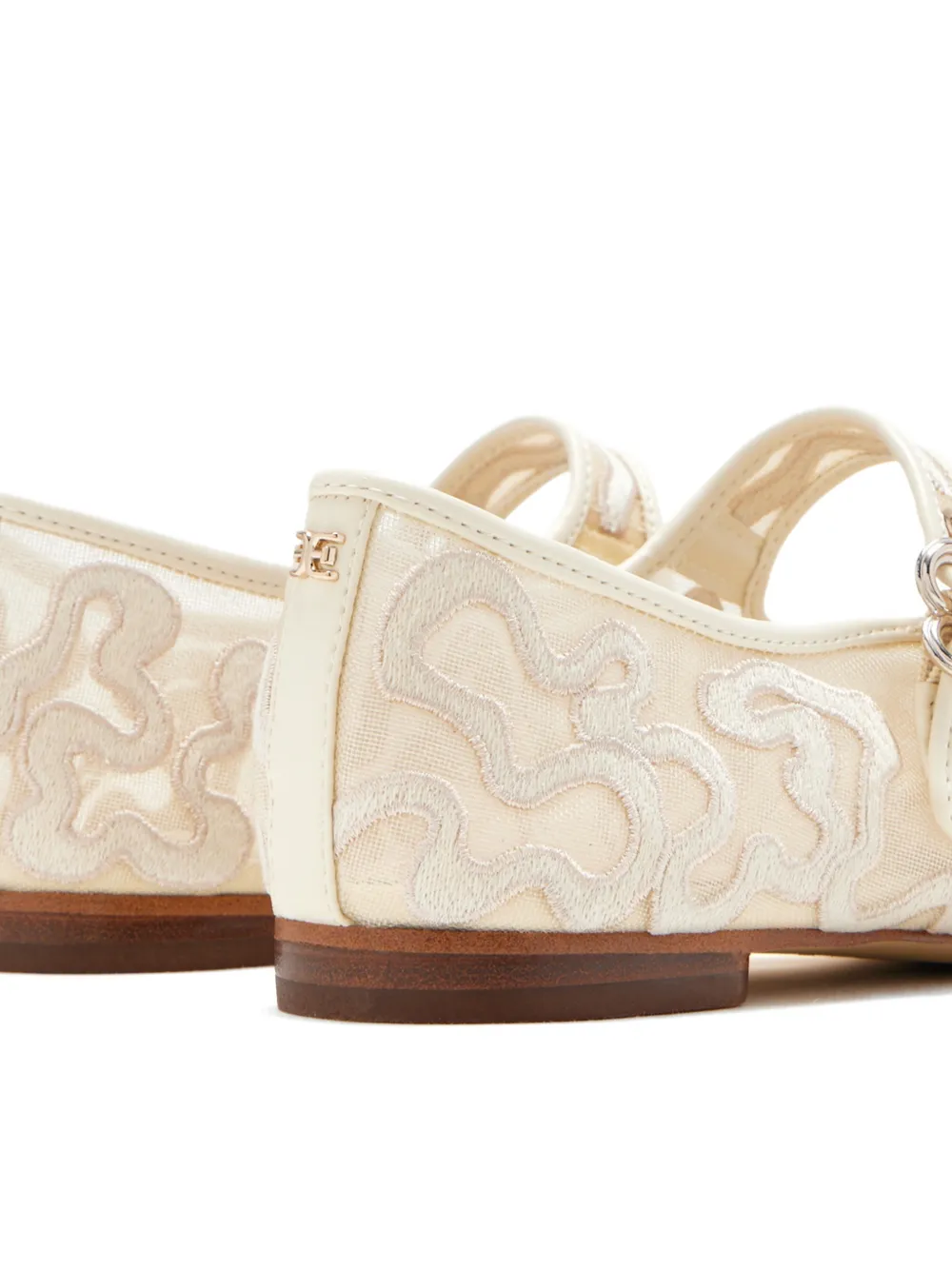 Sam Edelman Michaela ballerina's met geborduurde gesp Beige