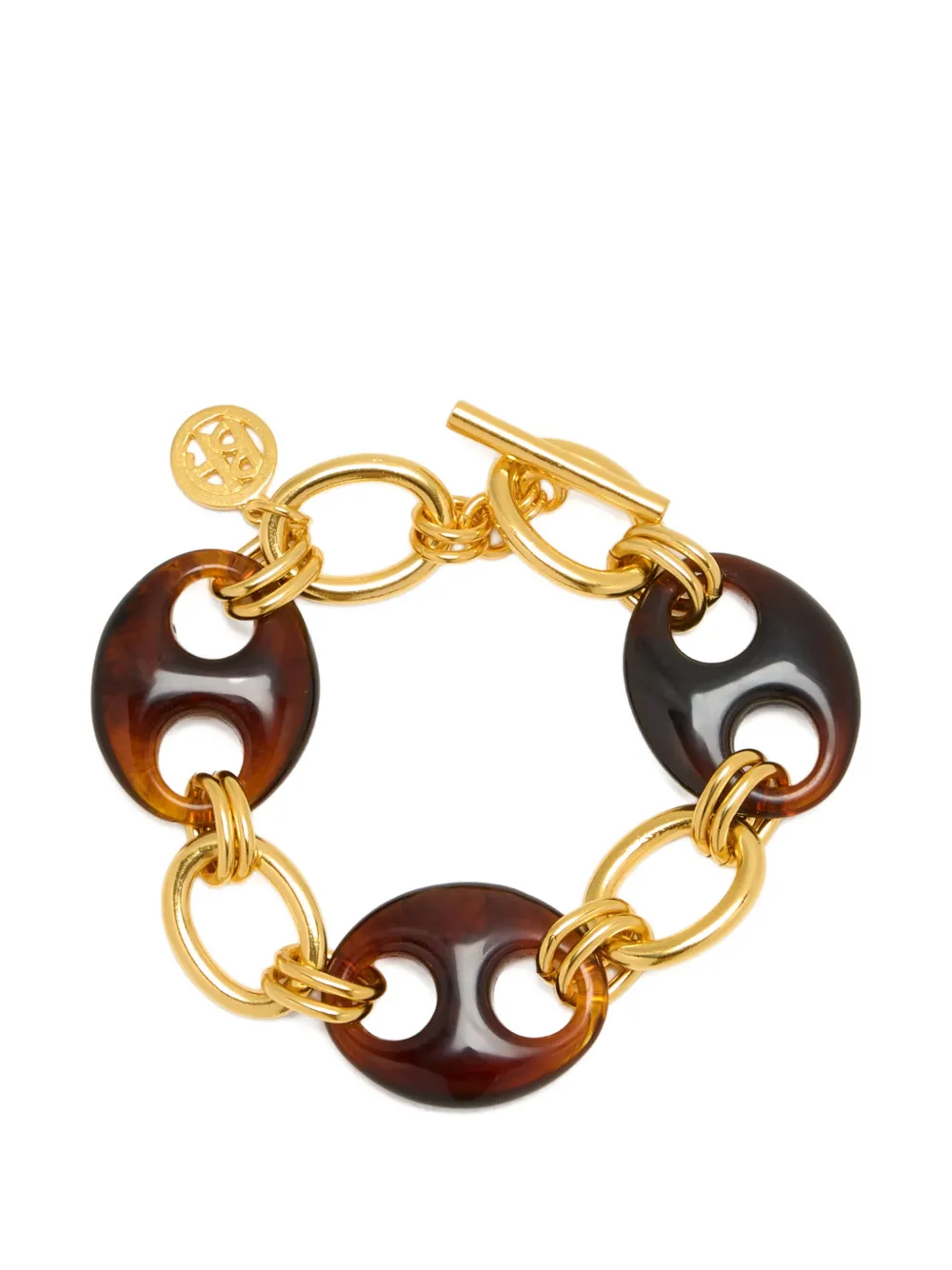 Ben Amun Bracciale con maglie ovali e ciondolo - Oro