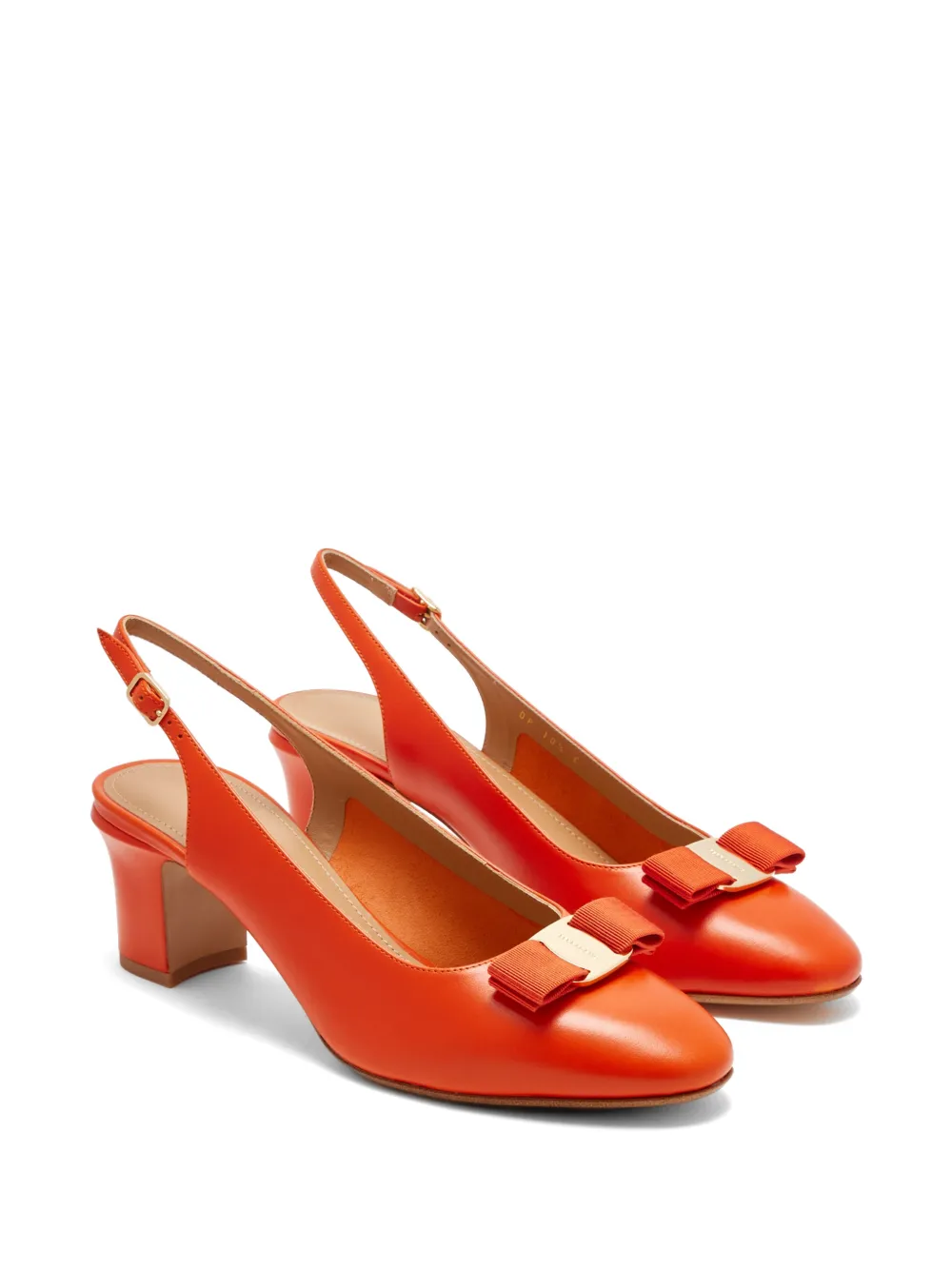 Ferragamo Vara slingback pumps met strik-detail Oranje