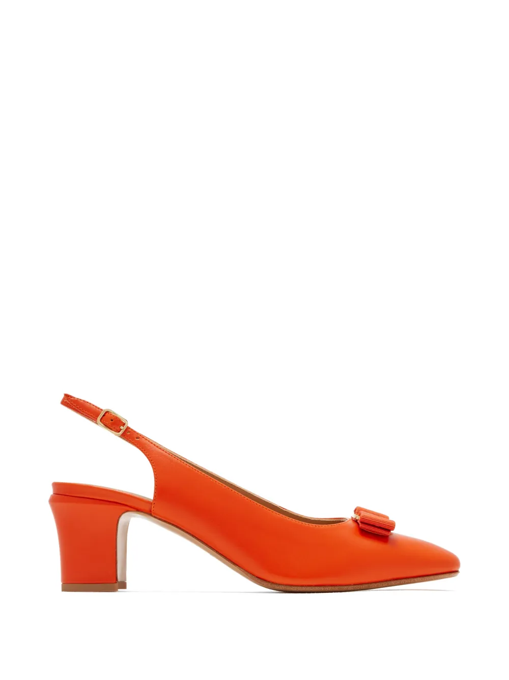 Ferragamo Vara slingback pumps met strik-detail Oranje
