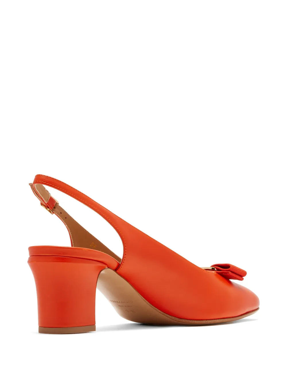 Ferragamo Vara slingback pumps met strik-detail Oranje