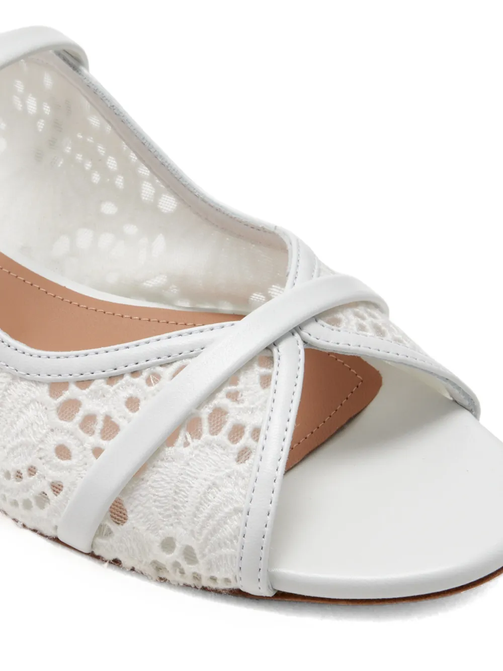 Malone Souliers Norah 70 sandalen met kant Wit