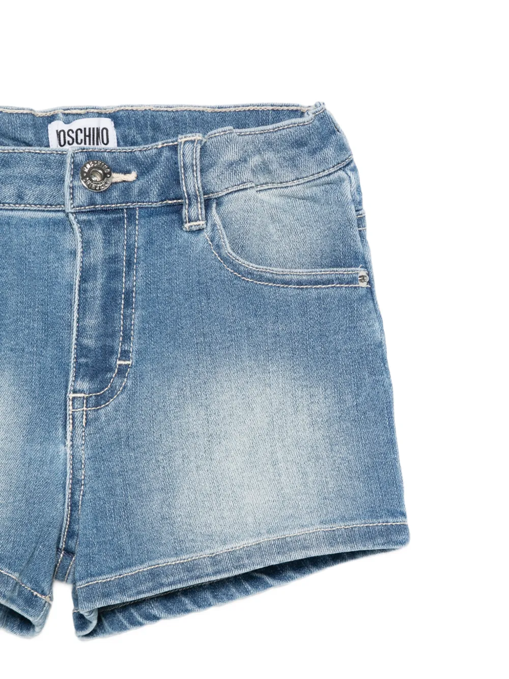  Moschino Kids Floral-embroidered Shorts - Blue 