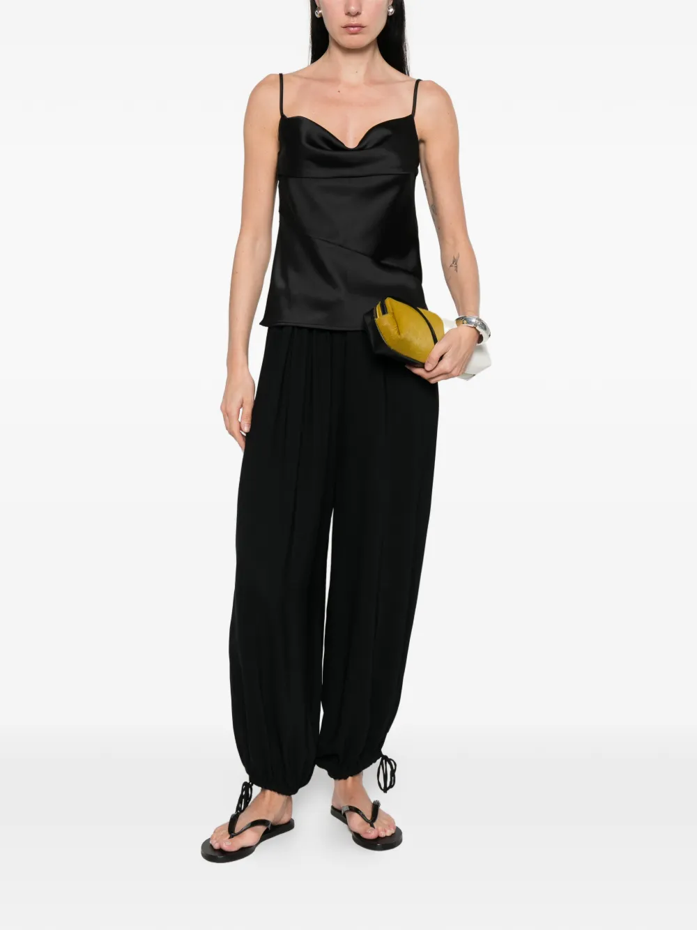  Imperial Cowl-neck Top - Black 