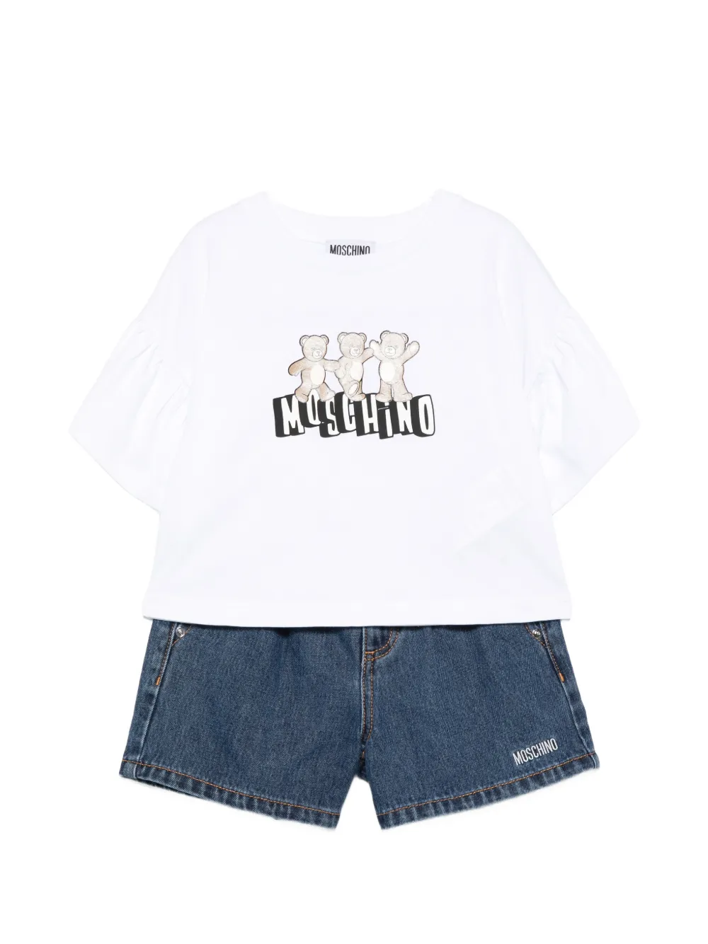 Moschino Kids elasticated shorts and T-shirt set - Blu