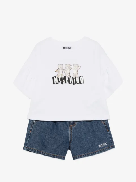Moschino Kids set de playera y shorts elásticos